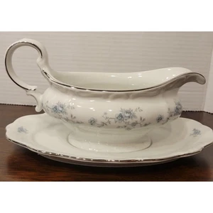 De colección Johann Haviland China Baviera Alemania Guirnalda Azul Gravy Barco Base - Imagen 1 de 5