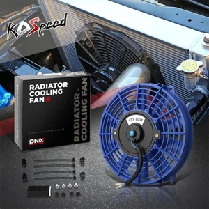 UNIVERSAL BLUE 7" 12V ELECTRIC RADIATOR/ENGINE COOLING FAN+MOUNTING ZIP TIE KIT - Bild 1 von 5