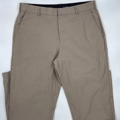 Pantalones de vestir Van Heusen para hombre flexibles calce recto talla 33/32 beige tostado negocios Foto 1 de 4