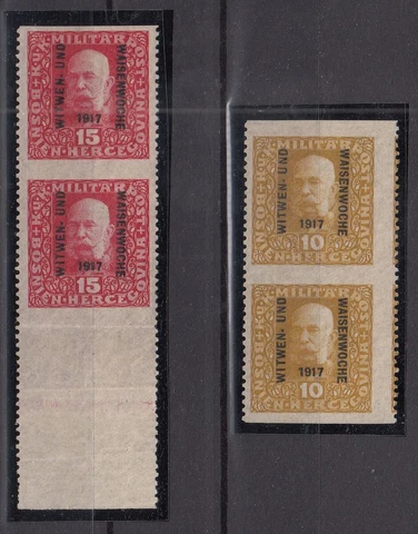 IY16773/ BOSNIA HERZEGOVINA - MI # 119 / 120 MINT MH PAIR IMPERF BETWEEN Cover