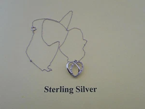 Sterling Silber Kristall Herz Anhänger - Neu - Bild 1 von 1