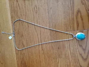 COLLANA CIONDOLO LIA SOPHIA VERGE NUOVA Teal taglio cabochon cristallo 34"-37" - Foto 1 di 4
