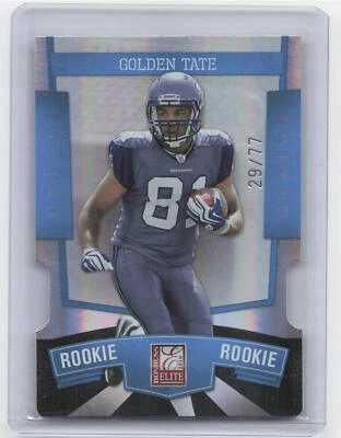 2010 Donruss Elite #156 Golden Tate Status Blue Die-Cut RC #29/77 - Image 1 of 2