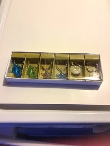 Beach SET wine glass charms drink markers New In box Sea Horses Shells Star Fish - Picture 1 of 5