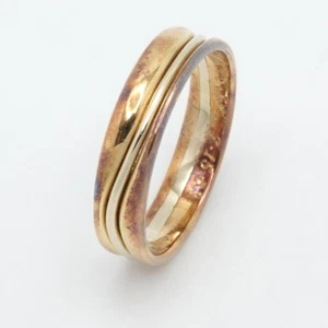 Cartier 18K Two Tone Gold 5mm Wedding Band Ring - Size 10.75 Engraved - Picture 1 of 12