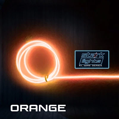 STARK Neon LED Light Glow EL Wire + Control String Strip Rope Tube 1.4mm Thick ORANGE