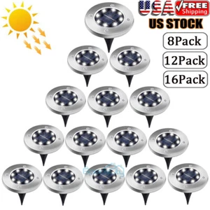 LOT Outdoor In-Ground 8LED Solar Garden Buried Light Landscape Yard Garden Lawn - Picture 1 of 20