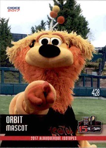 2017 Albuquerque Isotopes Choice #8 Mascot Orbit - NM Baseball Card
