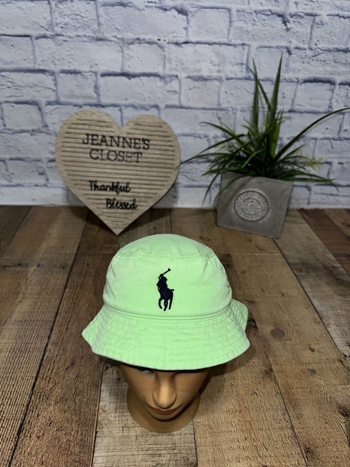Polo Ralph Lauren Bucket Sombrero Niños Talla Única 9-24M De Colección Verde Lima Foto 1 de 4