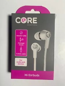 Core X6 Earphones with In-Line Control Microphone 3.5mm 1.2m - White C - Picture 1 of 2