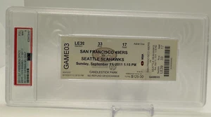 9/11 2011 Richard Sherman NFL Debut San Francisco 49ers Seahawks Ticket PSA POP5 - Picture 1 of 4