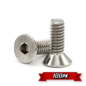 Flat Head Socket Cap Screw, 8-32 x 1/2", Stainless Steel {100pk} - Picture 1 of 1