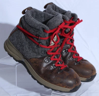 WOOLRICH Womens Size 8 ROCKIES Brown Gray Hiking Boots Leather & Wool - Image 1 of 4