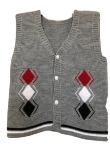 Boys Winter Knit Gray Vest Sweater 4 - Picture 1 of 4