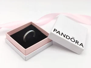 RETIRED Pandora Sterling Silver & Sky Blue Crystals Radiant Hearts Ring Size 50 - Picture 1 of 5