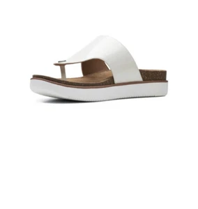 Clarks Elayne Step White Leather Mule Sandals Size UK 5.5 D EU 39 - Picture 1 of 8