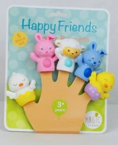 Happy Friends 5 Piece Set baby and bath-time toy. Finger Puppets - Picture 1 of 6