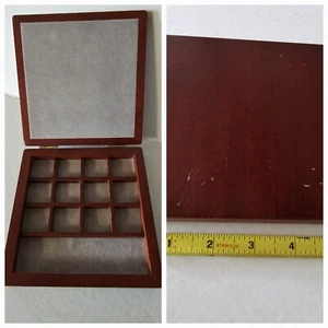 Wooden 5.5" Square Storage Box for Gemstones, Crystals, Beads, Coins Etc. - Picture 1 of 9