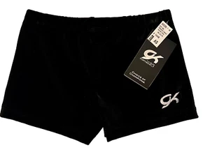 GK PANTALONES CORTOS DE ENTRENAMIENTO ADULTO PEQUEÑO MICRO MINI NEGRO TERCIOPELO CHEER DANCE GIMNASIA TALLA S - Imagen 1 de 7