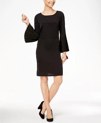 NY Collection Women's Size Small Pleated-Bell-Sleeve Dress Retail $60.00 - Image 1 of 4