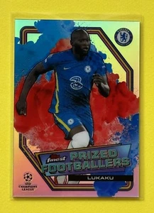 Romelu Lukaku 2021-22 Topps Finest CL BLUE/RED FUSION PRIZED FOOTBALLERS #37/50 - Picture 1 of 2