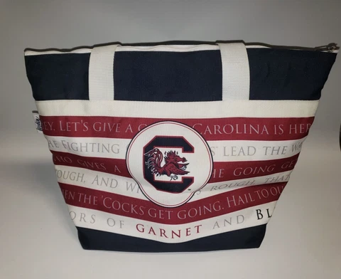 South Carolina Gamecocks Tote Bag Grocery Shopper Beach USA MADE 19x12 Large Cover