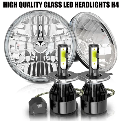 For Mercedes Benz 240D 300D 220D 300TD 280 7Inch Round LED Headlights Hi/Lo H4 - Image 1 of 4