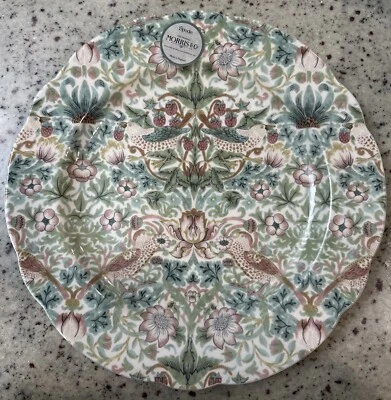 SPODE MORRIS & 12” SCALLOPED ROUND STERLING STRAWBERRY THIEF PLATTER  BNWT  ENGL - Image 1 of 4