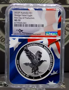 2023 "P" Australia WEDGE TAILED Eagle 1oz Silver $1 NGC MS70 #041ARC *FIRST DAY* - Picture 1 of 5