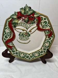 Fitz & Floyd Essentials Weihnachtsglocke 8 Zoll Canape Teller - Bild 1 von 7