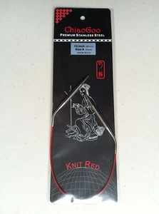 Agujas de tejer circulares rojas regulares ChiaoGoo de 12 pulgadas acero inoxidable MPN 6012 - Imagen 1 de 2