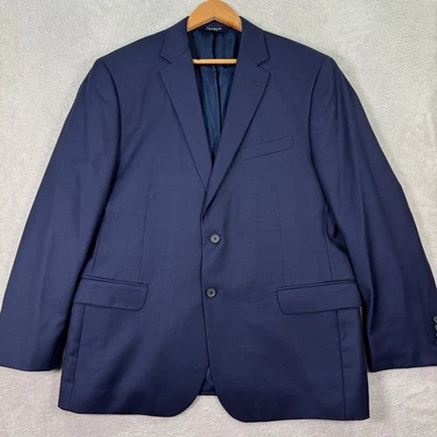 NEW Jos A Bank Traveler Mens 46R Navy Wool Tailored Fit Blazer Sport Coat Preppy - Image 1 of 4