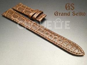 OEM Grand Seiko 44GS SBGW293 / 9S64-00X0 18mm Crocodile Brown Leather Strap Band - Picture 1 of 8