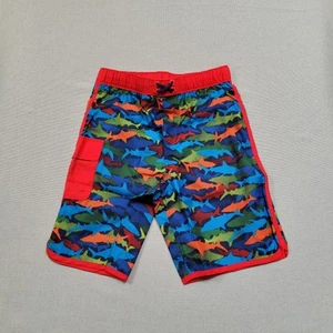 Lands' End Kids Swim Trunks Sharks XL 14s-16s Slim New - Picture 1 of 5