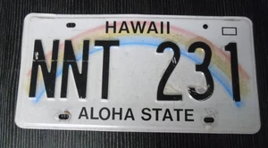 Placa de licencia de pasajero HAWAII MAUI usada caducada ALOHA STATE NNT 231 barra arco iris - Imagen 1 de 2