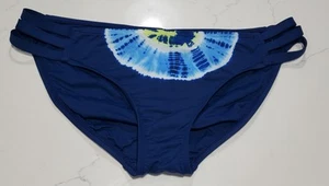 Lucky Brand Swimwear Women's Large Blue Bikini Swim Bottom Blue Tie-dyed Design - Picture 1 of 6