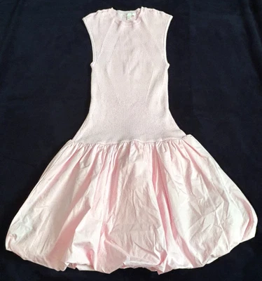 Vestido suéter rosa sin mangas con dobladillo burbuja talla pequeña GB para mujer Foto 1 de 4