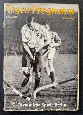 Programa de los Juegos Olímpicos de Verano de Berlín 1936 Jesse Owens 200M tablero medalla de oro Alemania de colección Foto 1 de 4