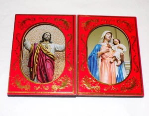 Lote De Colección 2 Miniatura Enmarcada Jesús María Cuadro Arte Imán Cristiano Católico 3.5" - Imagen 1 de 4