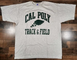 Vintage 90s Russell Athletic Cal Poly Track & Field Shirt Herren XL grau Mustangs - Bild 1 von 9