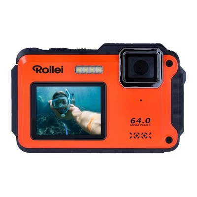 ROLLEI Sportsline 64 Selfie Orange Action Kamera Wasserdicht Schnorcheln 4K - Bild 1 von 4