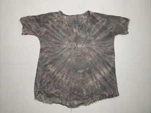 Blusa para mujer Miguel Allegra negra transparente 100 % seda cuello en V tie dye P146 - Imagen 1 de 13