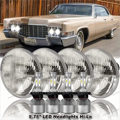 Faros LED cromados de 5,75 5-3/4" para Cadillac DeVille 62-74 Calais 65-1974 4 piezas Foto 1 de 4