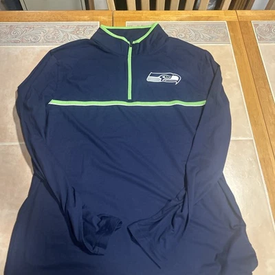 Suéter ligero Seahawks para hombre manga larga media cremallera talla L Foto 1 de 3