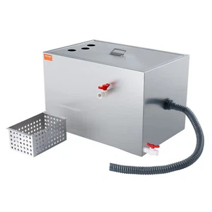 VEVOR 40 lbs Kommerzieller Fettabscheider Edelstahl Abwasserfilter 9,96 GPM/min - Bild 1 von 12