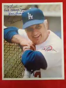 Tommy Lasorda Dodgers Baseball Autographed 8x10 Color Photo Signed to Lisa - Picture 1 of 3