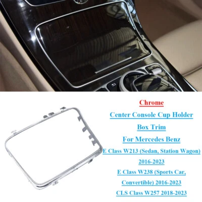 Car Center Console Cup Holder Strip Trim Chrome Fits Benz E/GLS Class W213 16-23 Foto 1 de 4