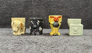 4 x job lot Rare Retro Children style egg cup - Sooty, Dusty bin, Bunny + Dog - Picture 1 of 16