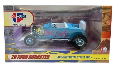 NEW IN BOX Diecast First Gear BLUE '29 FORD ROADSTER Car Quest Auto Parts 1:24 - Image 1 of 4