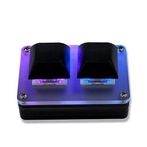 Wired 2 Key Keyboard Mini Smart Programmable USB Keypad with RGB Backlit Keypad - Picture 1 of 12
